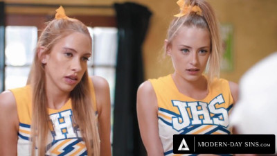 Teen Cheerleaders Share Coach’s Massive Load in Steamy Swap Scene