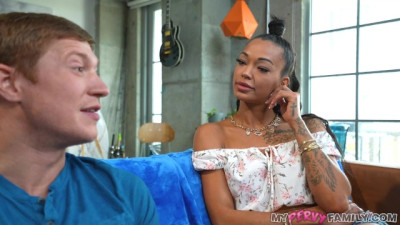 Naughty Ebony Stepsis Gets Hammered by Her Ginger Fantasy